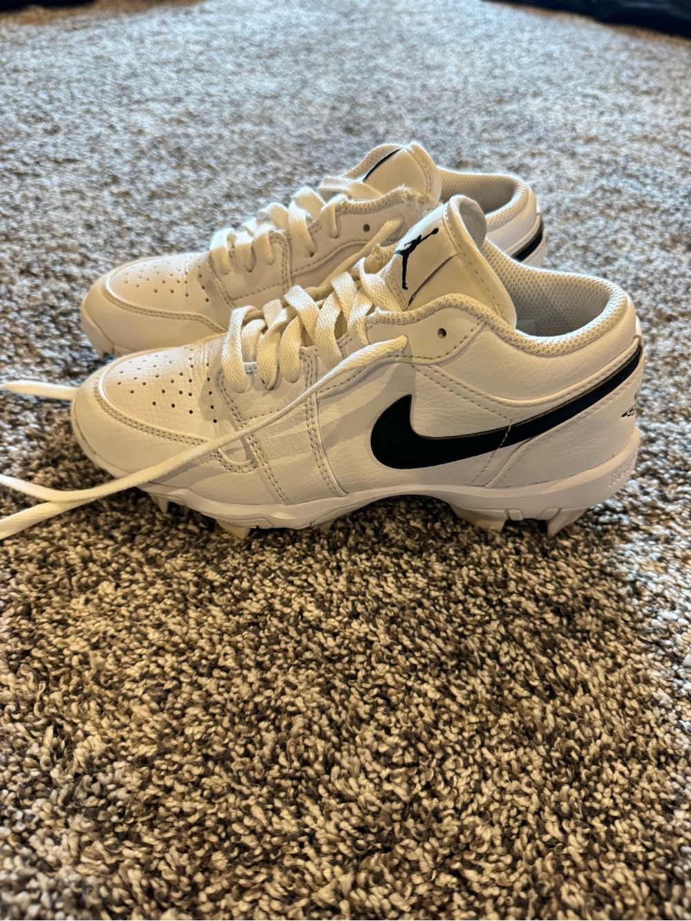 Jordan Kids White and Black Cleats